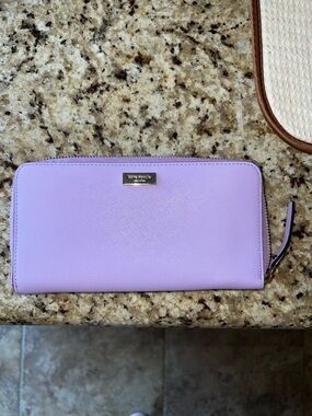 kate spade wallet Kate spade Lavender Zip-Around Saffiano Wallet